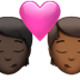 🧑🏿‍❤️‍💋‍🧑🏾 kiss: person, person, dark skin tone, medium-dark skin tone display on Apple